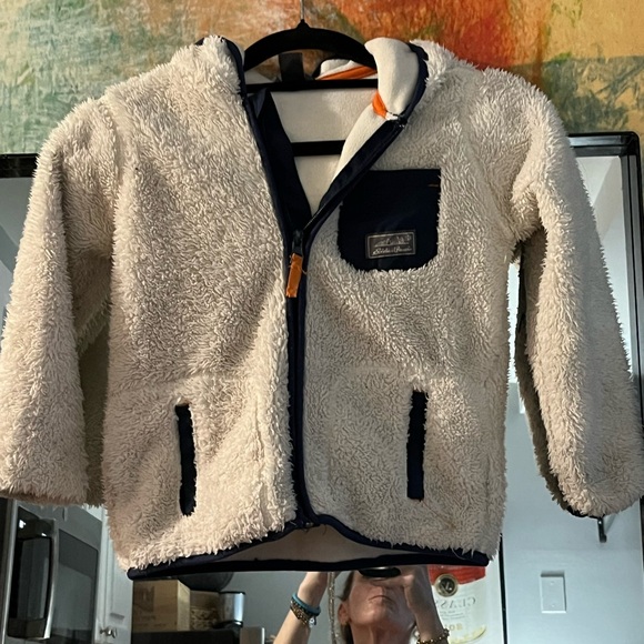 KIDS EDDIE BAUER (SIZE 5) off white fleece with zippers…EXCELLENT condition!! - Picture 1 of 11